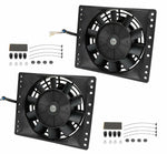 (2) 6''Slim Push Pull 600CFM 2250RPM 80W Electric Radiator Cooling Fan Mount Kit