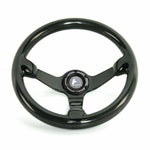 Hiwowsport 350mm Carbon Fiber Racing Steering Wheel Black with Horn Button Bolt