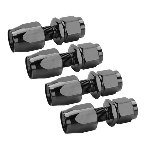 Hiwowsport 4PCs 8AN AN8 -8AN BLACK STRAIGHT SWIVEL FUEL OIL HOSE END FITTINGS