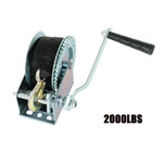 2 Gear Hand Crank Hand Winch Heavy-Duty Nylon Strap ATV Boat Trailer 2000 LBS