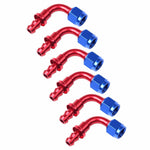 6PCS 8AN AN8 90 Degree Push Lock Hose End Fitting/Adaptor Red & Blue Universal