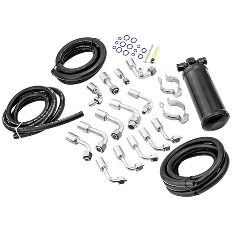 Universal 134a Air Conditioning Extended Length Hose O-Ring Fittings Drier Set