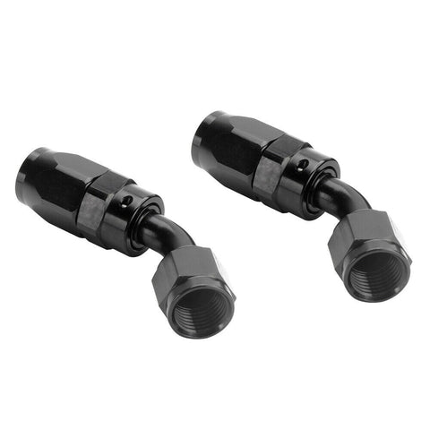 2Pcs Swivel Hose End Fitting Adaptor AN8 -8AN 8AN Universal 45 Degree 45° Black