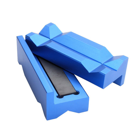 AN Fitting Magnetic Vise Jaw Protective Inserts Clamp Parts Aluminum Alloy Blue