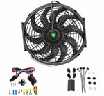 12" ELECTRIC RADIATOR FAN KIT HIGH 800 CFM THERMOSTAT WIRING SWITCH RELAY KIT