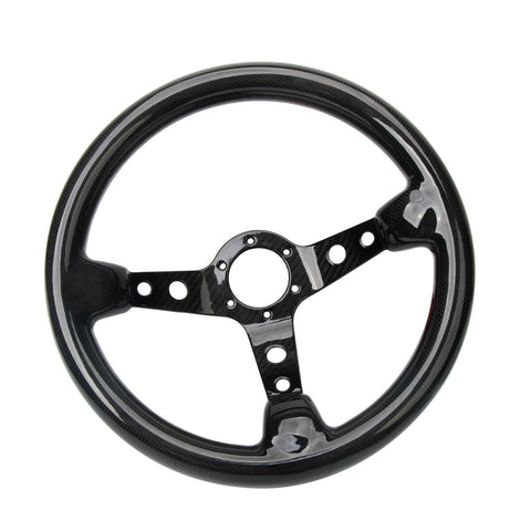 Hiwowsport Universal 350mm 6-Bolts Racing Steering Wheel Carbon Fiber Glossy