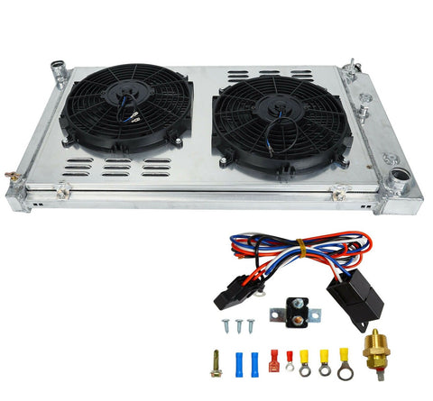 3-Row Radiator + Fan Shroud Relay Kit For Chevy Chevelle Impala El Camino