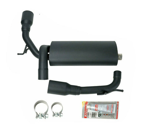 2/4DR Dual CatBack Exhaust Muffler System For 07-17 Jeep Wrangler JK Flat Black