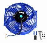 10" BLUE Electric Radiator Cooling Push Pull Fan Kit 12V 80W 1730CFM 2250RPM