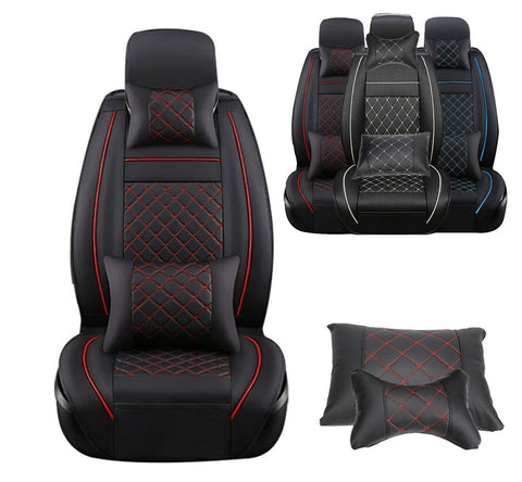 For 5-Seats Car Seat Cover Cushion Full Set Front+Rear PU Leather Deluxe New