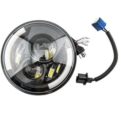 7 Inch LED Headlight Reflector Black Hi/Lo Bean 45W/4800LM 30W/3800LM