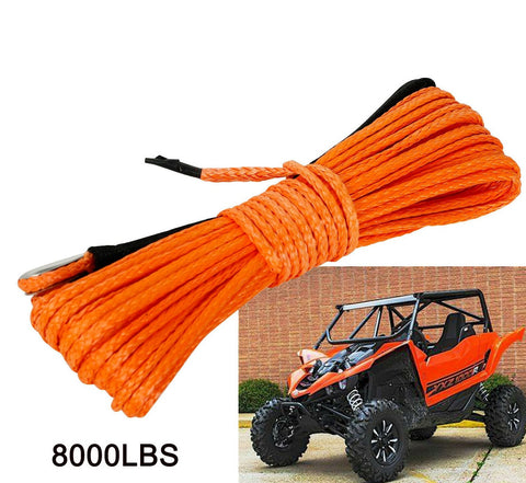 Synthetic Rope Line 8000LBS 1/6''x50' Recovery Cable Orange Secure NEW