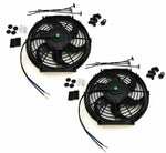 2X 10" inch Universal Slim Fan Push Pull Electric Radiator Cooling 12V Mount Kit