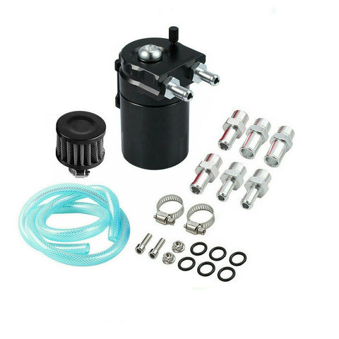 Universal Aluminum Oil Catch Can Kit Reservoir Baffled Tank with Breather Filter