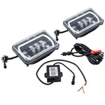 2pcs 4X6" inch RGB LED Headlights H4 with Bulbs Hi-Lo Beam Headlamp