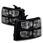 Black Clear Replacement Headlights Lamps For 07-13 Chevy Silverado 1500 2500Hd