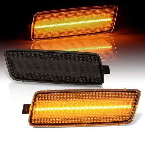 Smoked Amber Led Side Marker Lights Signal Lamps For Vw Gti Jetta Mk5 Rabbit R32
