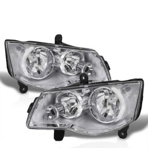 Chrome Oe Style Driving Head Lights Lamps Left+Right For 2011-2019 Grand Caravan