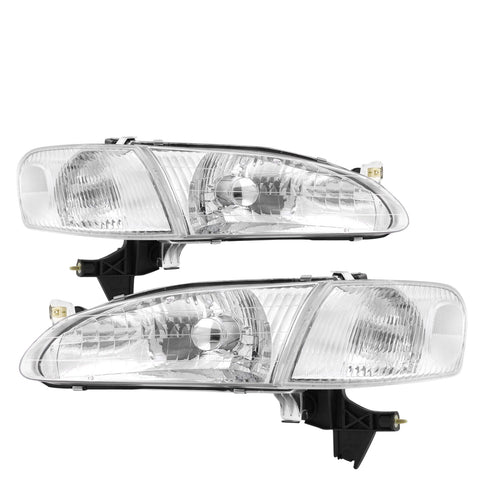 Chrome Clear Oe Style Replacement Head Lights Lamps For 1998-2000 Toyota Corolla