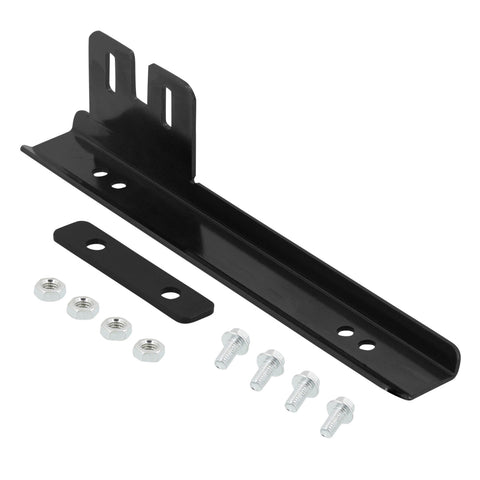 Universal Black Aluminum Front Bumper License Plate Relocator Mounting Frame Kit