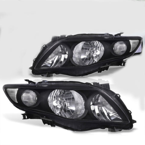 Black Clear Oe Style Jdm Head Lights Lamps Assembly For 2009-2010 Toyota Corolla