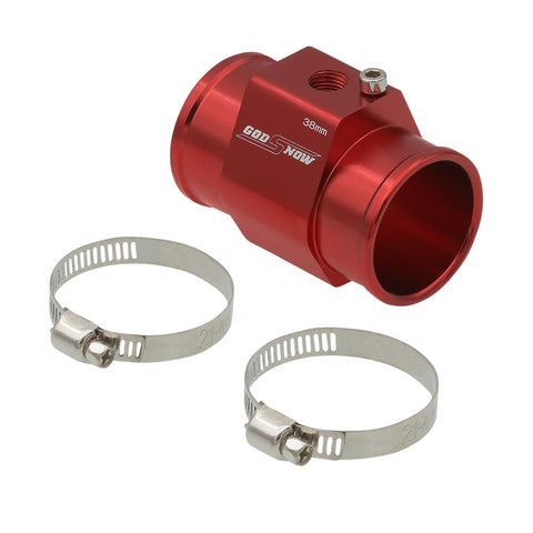 Upgrade Red 38Mm Water Temperature Sensor 1.5" I.D. Radiator Hose 1/8 Npt