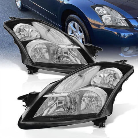 Black Clear Oe Style Head Lights Lamps Lh+Rh Set For 2007-2009 Nissan Altima 4Dr