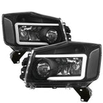 Black Driving Led Tube Head Lights Lamps For 2004-2015 Nissan Titan -07 Armada