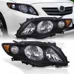 Black Amber Oe Style Jdm Head Lights Lamps Assembly For 2009-2010 Toyota Corolla