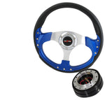 320Mm Jdm Steering Wheel Leather + 1.5" Slim Quick Release & Horn Button