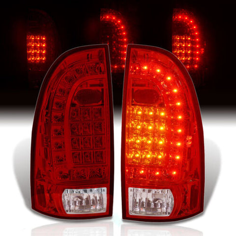 Red Lens Led Brake Stop Tail Lights Lamps Left+Right For 2005-2015 Toyota Tacoma