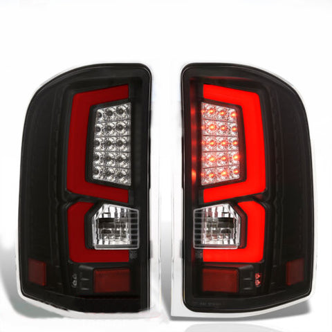 Black Led Tube Brake Tail Lights Lamps Pair For 2007-2013 Chevy Silverado 1500