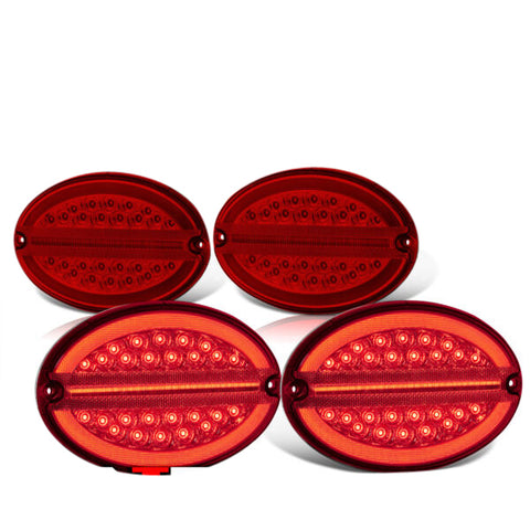 Red Led Tail Lights Stop Lamp Hyperflash Harness For 1997-2004 Chevy Corvette C5